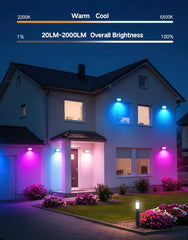 4x OUTON V2 pametne zunanje LED reflektorji IP65, RGB topla/hladna bela