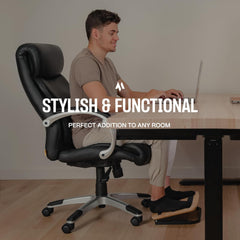 COREMINDED Ergonomski nastavljiv podnožnik za pod mizo iz masivnega lesa