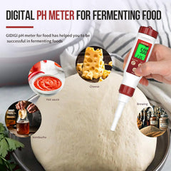 GIDIGI digitalni pH tester hrane za fermentacijo in kuhanje
