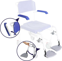KMINA večnamenski toaletni in tuš stol za starejše na kolesih