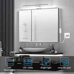 AOUROW 30 cm LED svetilka za ogledalo - 6500 K
