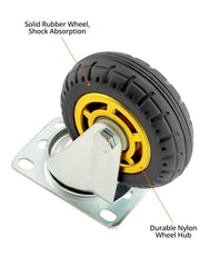 QWORK komplet 4 industrijskih koles – 100 mm z nosilnostjo do 70 kg na kolo