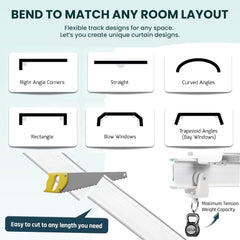 URBANRED fleksibilna stropna zavesna tirnica – 3 m