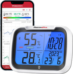 THERMOPRO Bluetooth digitalni termometer in higrometer z uro