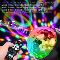 2x URAQT LED disco krogla z daljincem in priseskom