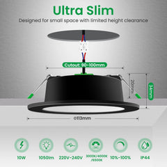 6x ALUSSO 113mm vgradni LED reflektor - 10 W