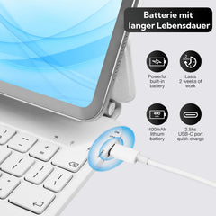 SEAGTIGAU tipkovnica z ovitkom za iPad Pro 11" (M4, 2024) z večtočkovno sledilno ploščico in osvetlitvijo