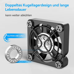 ELUTENG 40mm 2-v-1 USB ventilator s 3 hitrostmi
