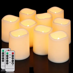 9x YUNSHENG LED sveča z daljincem - 7,5 x 10 cm