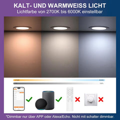 12x DUSKTEC 91mm RGB pametni LED vgradni reflektor - 7 W