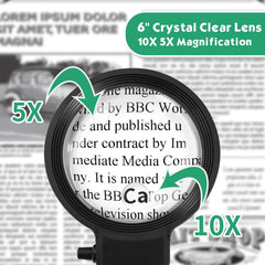 NZQXJXZ povečevalno steklo s svetilko in stojalom - 5x in 10x povečava