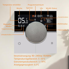 KETOTEK Pametni Wi-Fi termostat za električno talno gretje, 16 A