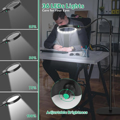 NZQXJXZ povečevalno steklo s svetilko in stojalom - 5x in 10x povečava