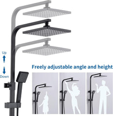 HOMEMELODY Tuš sistem z termostatom, dežno prho in nastavljivo višino