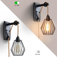 ENCOFT Stenska svetilka z vtičem in stikalom