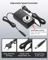 RUIZHI 12 V Ventilator Z Nastavljivo Hitrostjo za PC, Prenosnike in Konzole