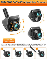 AIRPUXEM Vzvratna kamera AHD 1080P s 360° nastavljivim kotom in nočnim vidom