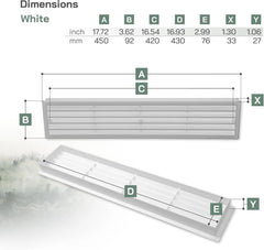 VENT SYSTEMS 45×9cm dvostranska vratna prezračevalna rešetka