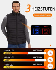 HILLSLTR Ogrevani Telovnik Z 8 Grelnimi Conami In 3 Nastavitvami Temperature - S