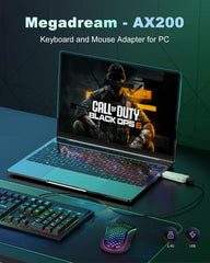 MEGADREAM AX200 adapter za tipkovnico in miško USB za PC in NS