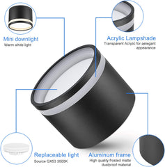 KYOTECH LED stropni nadgradni reflektor,6 W, 3000 K, 550 lm - mat črna