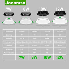6x 7W JAENMSA LED Vgradni Spoti