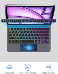JADEMALL osvetljena tipkovnica za iPad Air 13" (M3 2025 / M2 2024) in iPad Pro 12.9"