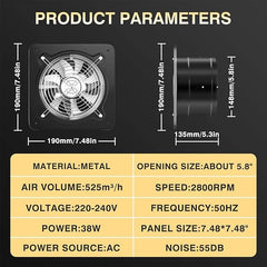 FANGOFAST 150 mm izvlečni ventilator 525 m³/h