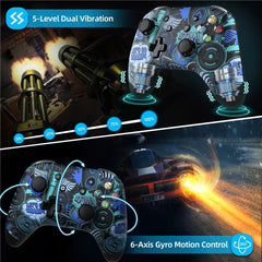 EasySMX brezžični Switch Pro krmilnik za Nintendo Switch/Lite/OLED z 4 programabilnimi gumbi - modra