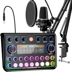 SINWE podcast komplet z mešalnikom, mikrofonom in zvočno kartico