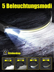2x UNBON USB-C polnilna LED naglavna svetilka