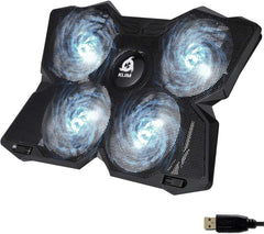 KLIM Hladilno stojalo s štirimi ventilatorji za prenosnik – bela