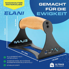 2x ELANI lesena ročaja za sklece in stojo