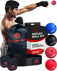 4x BOXERPOINT set za trening refleksne žoge za boks
