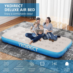 Napihljiva postelja za kampiranje za eno osebo, 190 × 100 × 22 cm