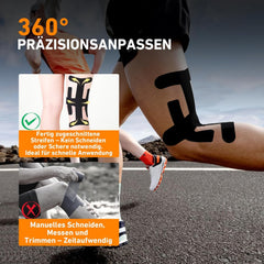 9x KTQUICK predrezan kineziološki trak za koleno