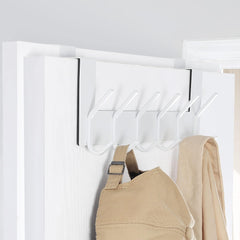 Notranji vratni obešalnik iz nerjavečega jekla s 6 kavlji