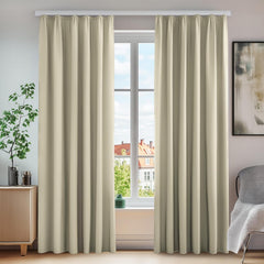 2x 220×140cm DECONOVO Zatemnitvene zavese z nabiralnim trakom