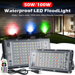 ELEGANTED komplet 2 50 W RGB LED reflektorjev z 1 daljinskim upravljalnikom