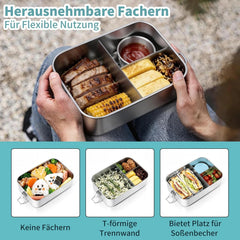 JOYFAIR inox bento posoda s 3 predelki 2400 ml