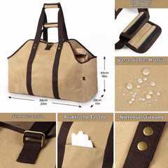 BONTHEE XXL torba za drva iz platna 58×28×45 cm