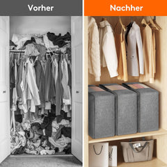 LIFEWIT komplet 3 velikih shranjevalnih vreč z ročaji - 70 × 30 × 50 cm, 105 L