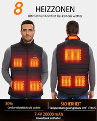 HILLSLTR Ogrevani Telovnik Z 8 Grelnimi Conami In 3 Nastavitvami Temperature - S