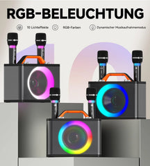 MAILANGSHI karaoke zvočnik z 2 brezžičnima RGB mikrofonoma