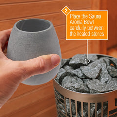 AMAZY savna jajce iz naravnega milnega kamna za infuzije z mentolovimi kristali in olji