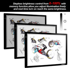 AGPTEK LED A4 Risalna Tabla z Nastavljivo Svetilnostjo