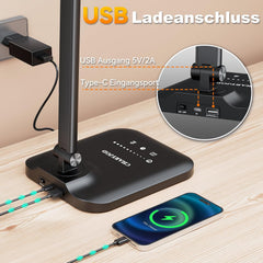 CHARYJOD LED namizna svetilka z dvema glavama in USB