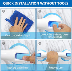 TZEKING komplet 2 oprijemalnih ročajev za prho z vakuumskimi priseski