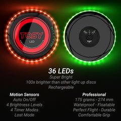 TOSY LED Leteči Disk Polnilni, Vodoodporen
