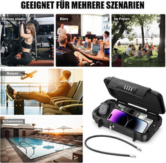 DIYIFE vodoodporen varnostni sef s 4-mestno kombinacijo in jekleno vrvjo